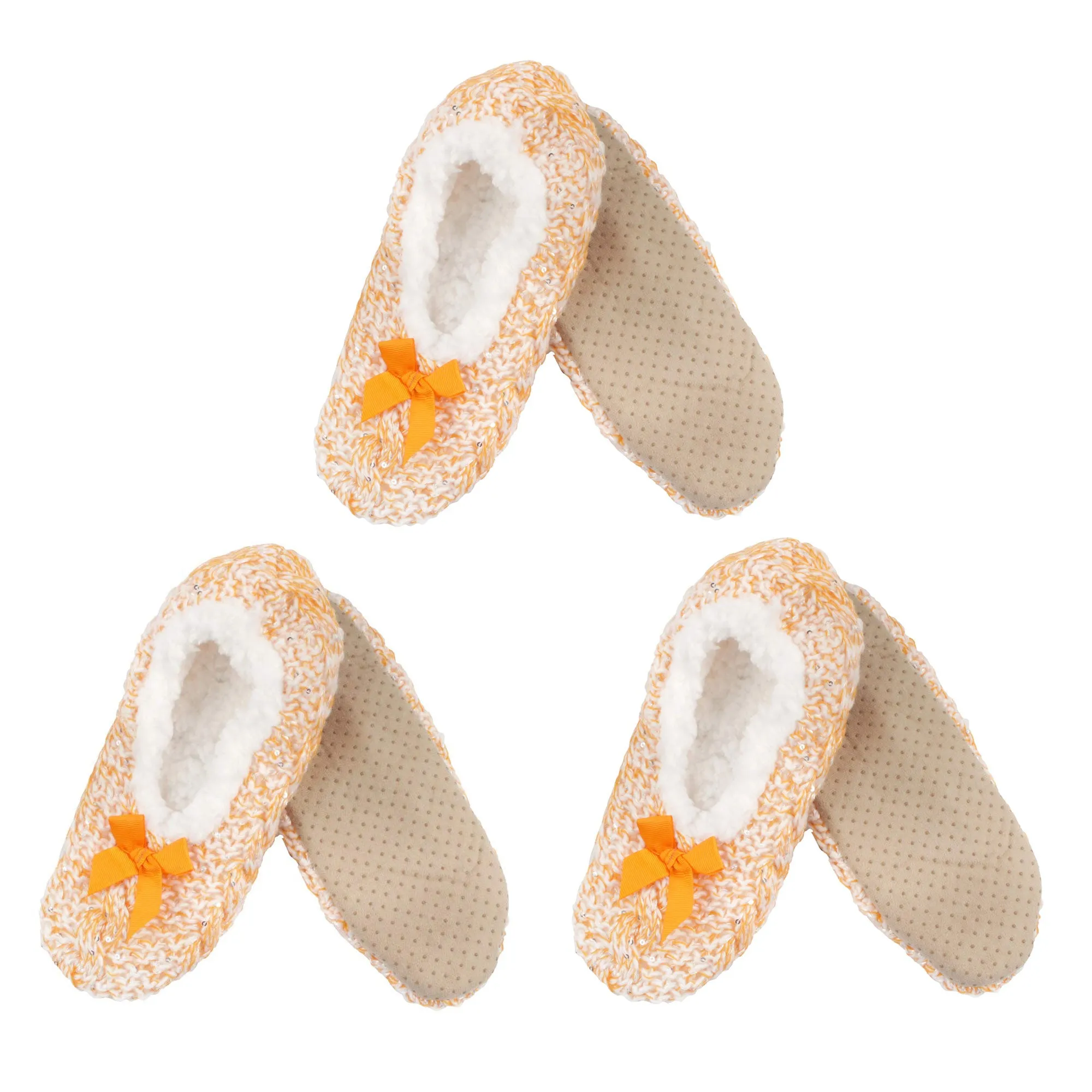 Women's Soft Warm Cozy Fuzzy Non-Slip Lined Furry Slippers Socks, Assortment