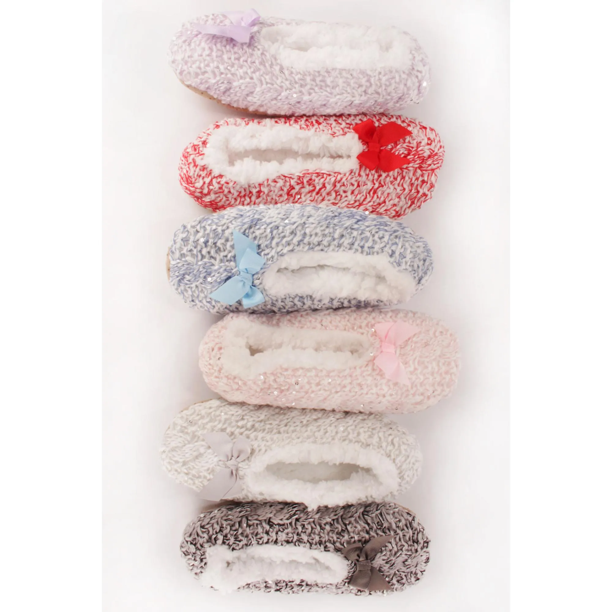 Women's Soft Warm Cozy Fuzzy Non-Slip Lined Furry Slippers Socks, Assortment