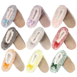 Women's Soft Warm Cozy Fuzzy Non-Slip Lined Furry Slippers Socks, Assortment