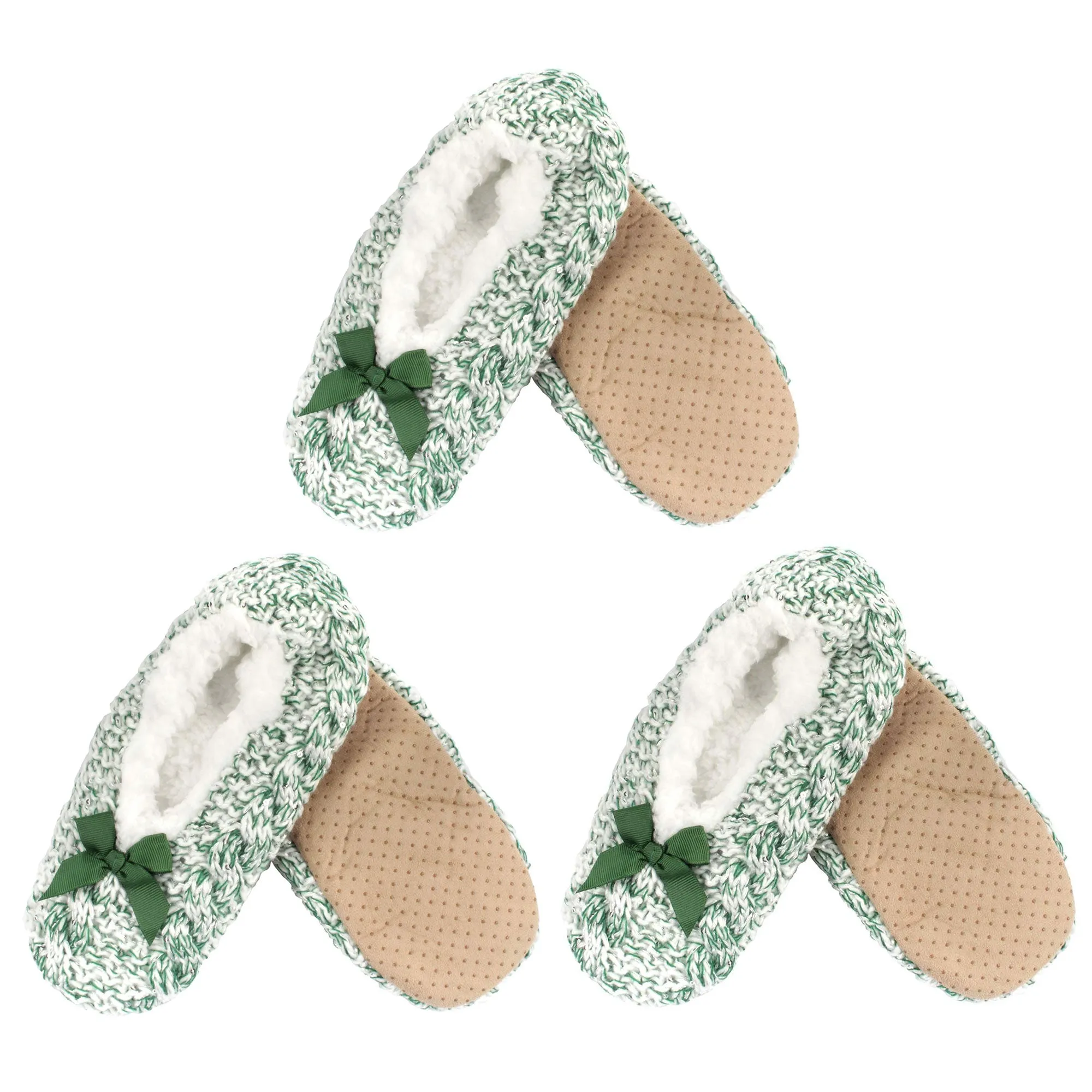 Women's Soft Warm Cozy Fuzzy Non-Slip Lined Furry Slippers Socks, Assortment