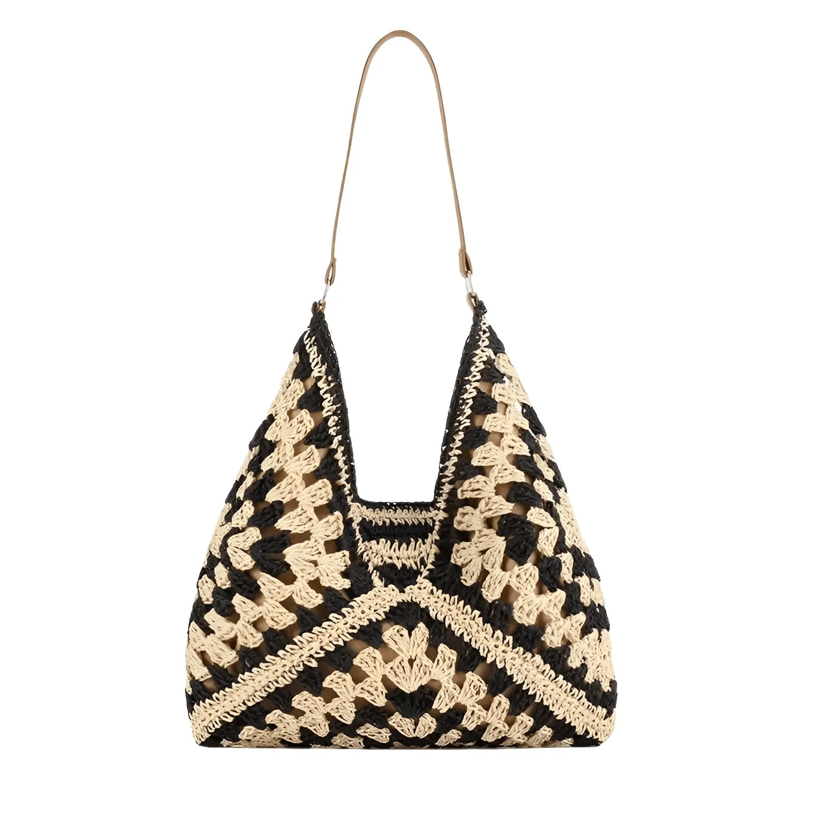 Women's Straw Tote Bag Large Capacity Vintage Summer Vacation Beach Bag