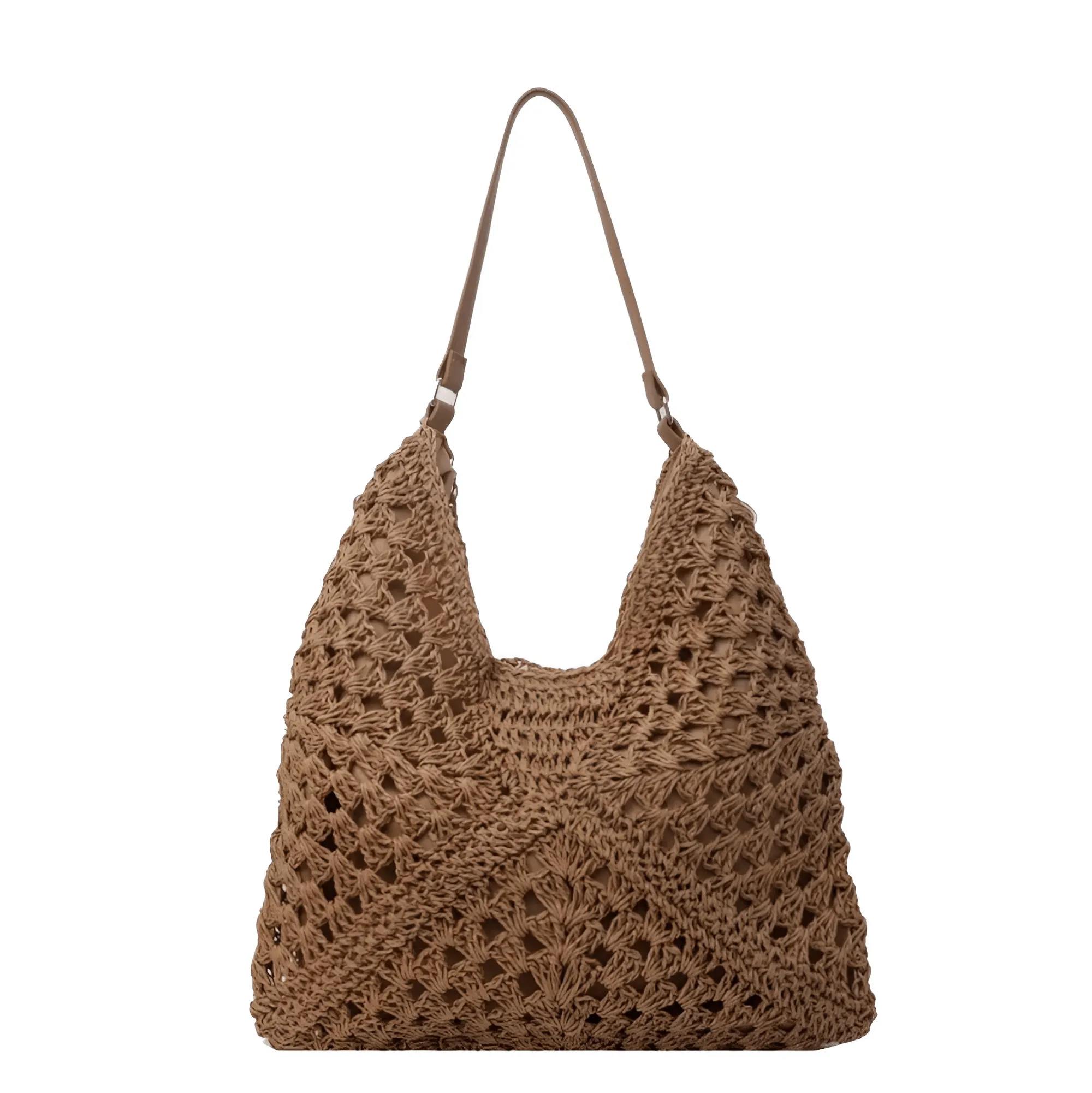 Women's Straw Tote Bag Large Capacity Vintage Summer Vacation Beach Bag