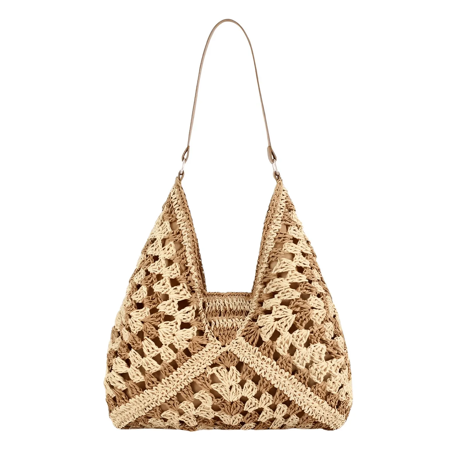 Women's Straw Tote Bag Large Capacity Vintage Summer Vacation Beach Bag