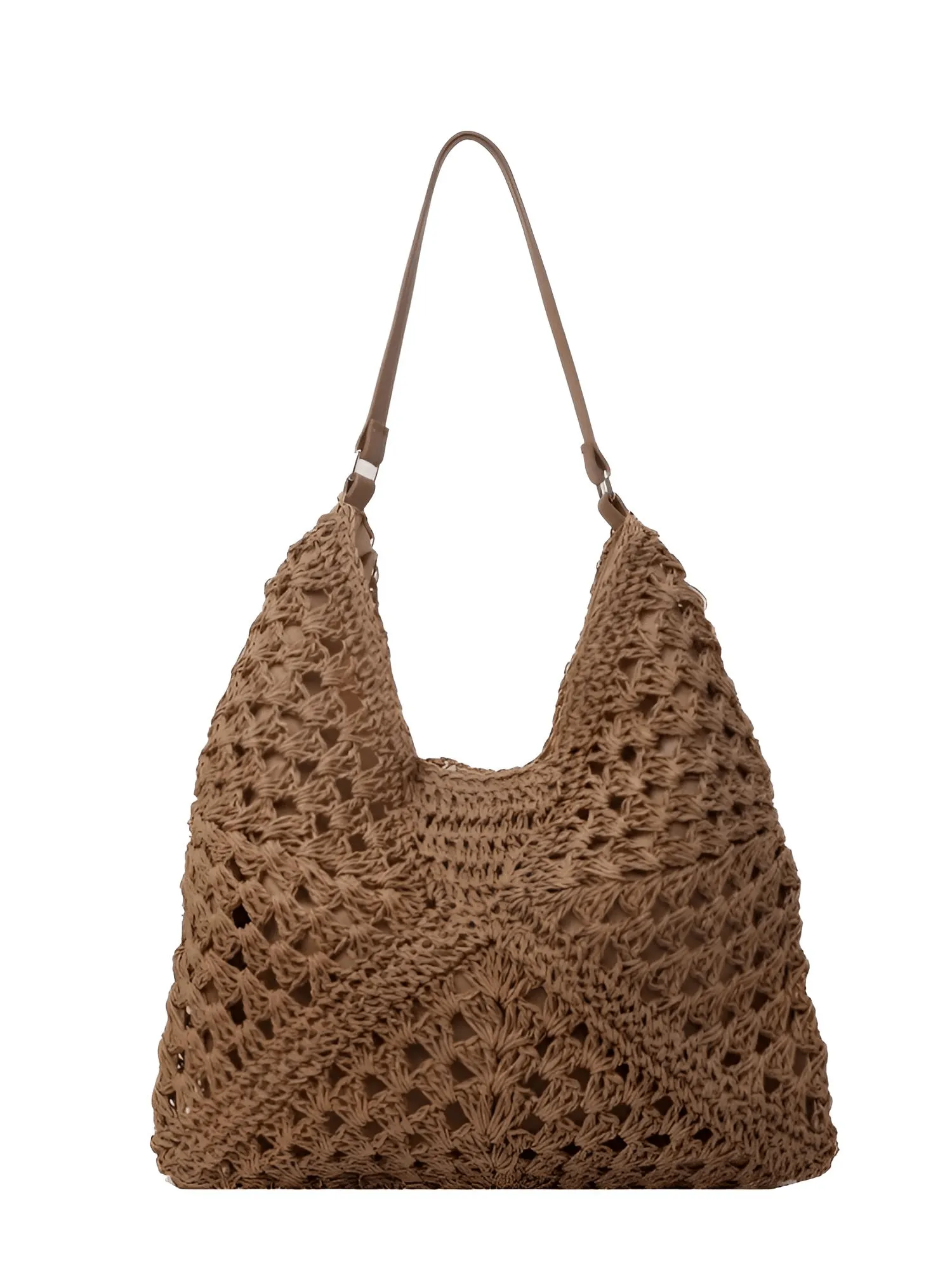Women's Straw Tote Bag Large Capacity Vintage Summer Vacation Beach Bag