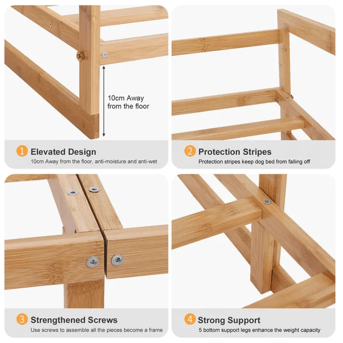 Wooden Elevated Pet Dog Bed Cots